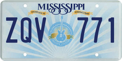 MS license plate ZQV771
