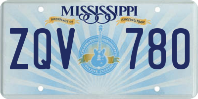 MS license plate ZQV780