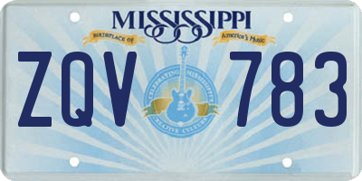 MS license plate ZQV783