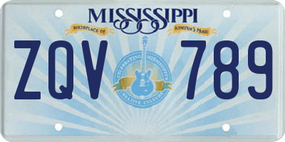 MS license plate ZQV789