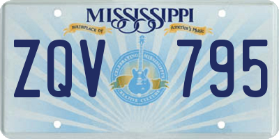 MS license plate ZQV795
