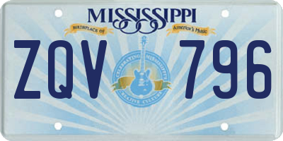 MS license plate ZQV796