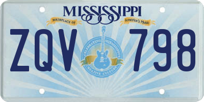 MS license plate ZQV798