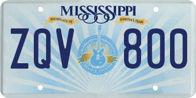 MS license plate ZQV800