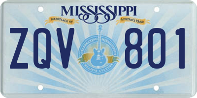 MS license plate ZQV801