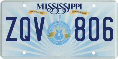 MS license plate ZQV806