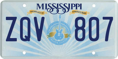 MS license plate ZQV807