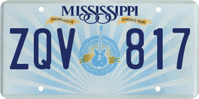 MS license plate ZQV817