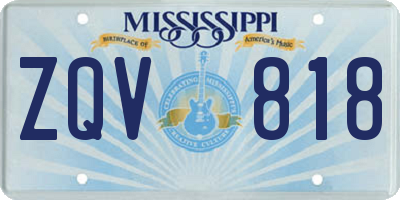 MS license plate ZQV818