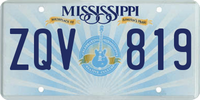 MS license plate ZQV819