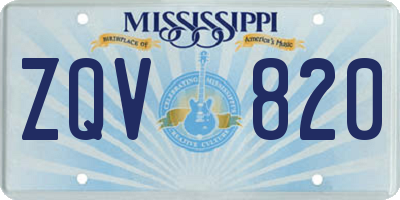 MS license plate ZQV820