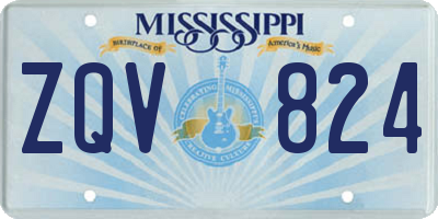 MS license plate ZQV824