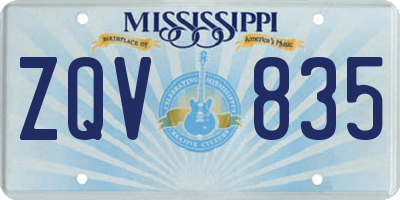 MS license plate ZQV835