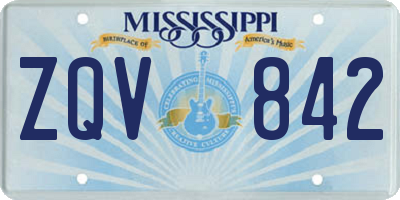 MS license plate ZQV842