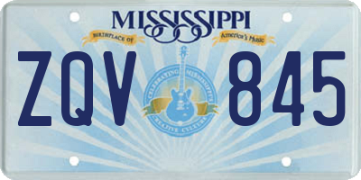 MS license plate ZQV845