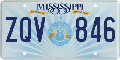 MS license plate ZQV846