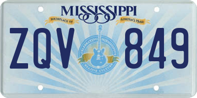 MS license plate ZQV849