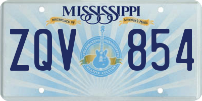 MS license plate ZQV854