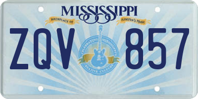 MS license plate ZQV857