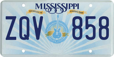 MS license plate ZQV858