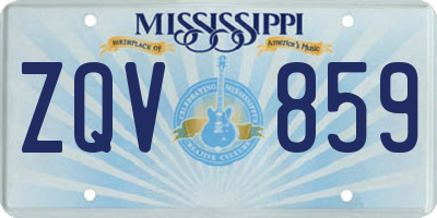 MS license plate ZQV859