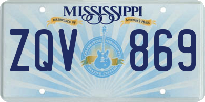 MS license plate ZQV869