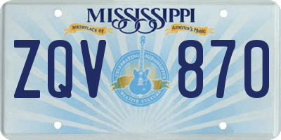 MS license plate ZQV870