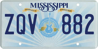 MS license plate ZQV882