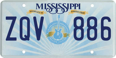 MS license plate ZQV886