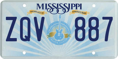 MS license plate ZQV887
