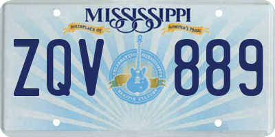 MS license plate ZQV889