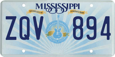 MS license plate ZQV894