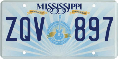 MS license plate ZQV897