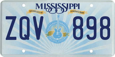 MS license plate ZQV898