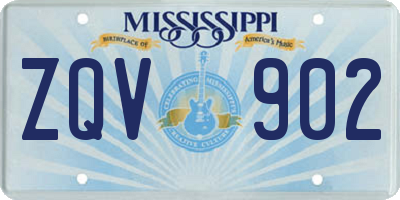 MS license plate ZQV902