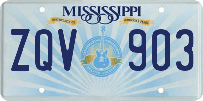 MS license plate ZQV903
