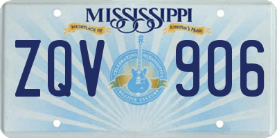 MS license plate ZQV906