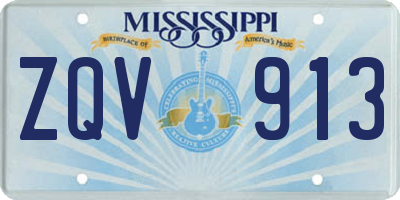 MS license plate ZQV913