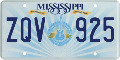 MS license plate ZQV925