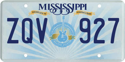 MS license plate ZQV927