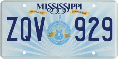 MS license plate ZQV929