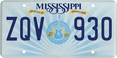MS license plate ZQV930