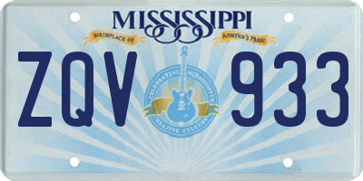 MS license plate ZQV933