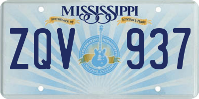 MS license plate ZQV937