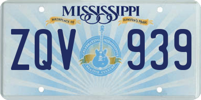MS license plate ZQV939