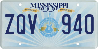 MS license plate ZQV940