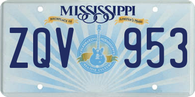 MS license plate ZQV953