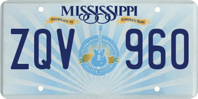 MS license plate ZQV960