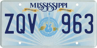 MS license plate ZQV963