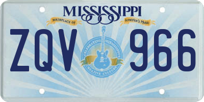 MS license plate ZQV966